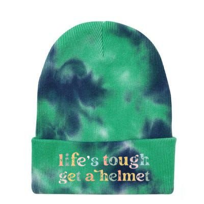 Vintage Life Is Tough Get A Helmet LifeS Tough Get A Helmet Tie Dye 12in Knit Beanie