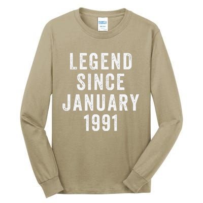 Vintage Legend January 1991 Funny Birthday Tall Long Sleeve T-Shirt