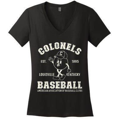 Vintage Louisville Kentucky Baseball Colonels Women's V-Neck T-Shirt