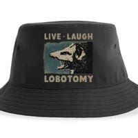 Vintage Live Laugh Lobotomy Lobotomies Retro Opossum Lovers Sustainable Bucket Hat