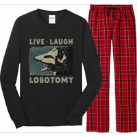 Vintage Live Laugh Lobotomy Lobotomies Retro Opossum Lovers Long Sleeve Pajama Set