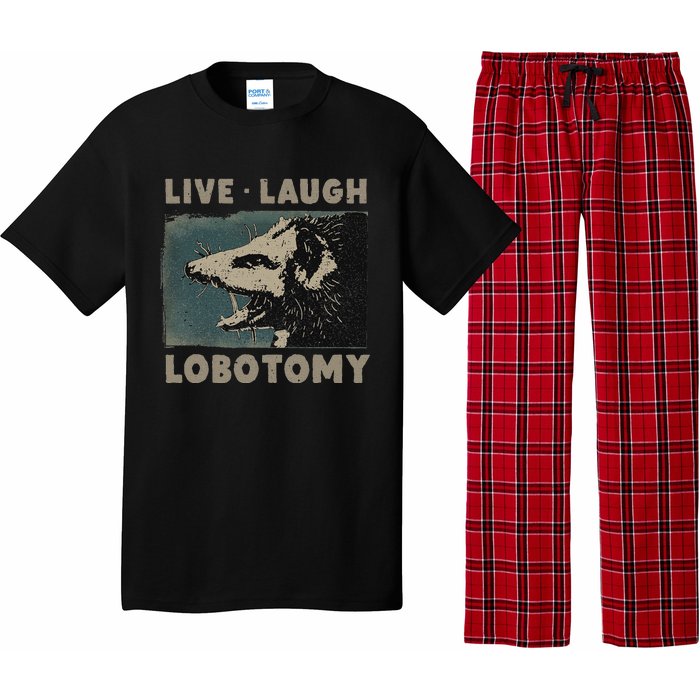 Vintage Live Laugh Lobotomy Lobotomies Retro Opossum Lovers Pajama Set