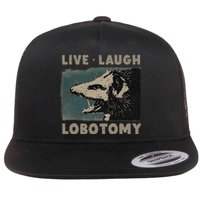 Vintage Live Laugh Lobotomy Lobotomies Retro Opossum Lovers Flat Bill Trucker Hat