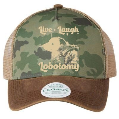 Vintage Live Laugh Lobotomy Lobotomies Retro Opossum Lovers Legacy Tie Dye Trucker Hat