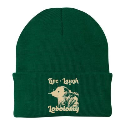 Vintage Live Laugh Lobotomy Lobotomies Retro Opossum Lovers Knit Cap Winter Beanie