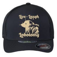 Vintage Live Laugh Lobotomy Lobotomies Retro Opossum Lovers Flexfit Unipanel Trucker Cap