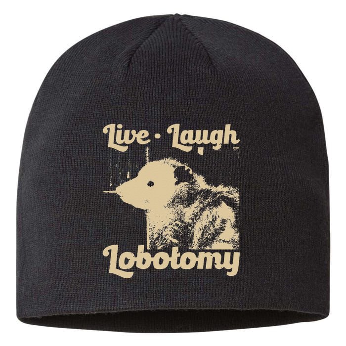 Vintage Live Laugh Lobotomy Lobotomies Retro Opossum Lovers Sustainable Beanie