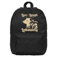 Vintage Live Laugh Lobotomy Lobotomies Retro Opossum Lovers 16 in Basic Backpack