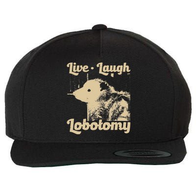 Vintage Live Laugh Lobotomy Lobotomies Retro Opossum Lovers Wool Snapback Cap