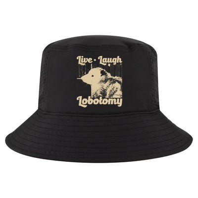 Vintage Live Laugh Lobotomy Lobotomies Retro Opossum Lovers Cool Comfort Performance Bucket Hat