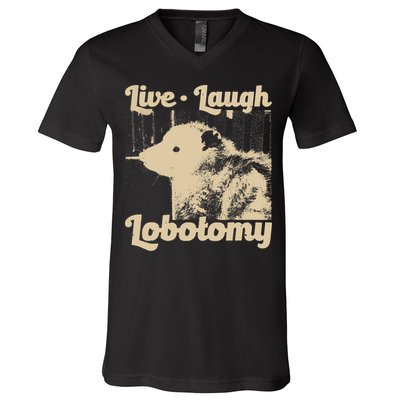 Vintage Live Laugh Lobotomy Lobotomies Retro Opossum Lovers V-Neck T-Shirt