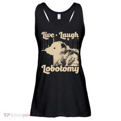 Vintage Live Laugh Lobotomy Lobotomies Retro Opossum Lovers Ladies Essential Flowy Tank