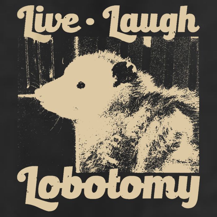 Vintage Live Laugh Lobotomy Lobotomies Retro Opossum Lovers Golf Towel