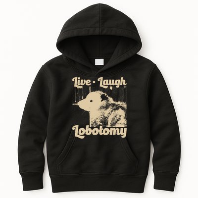Vintage Live Laugh Lobotomy Lobotomies Retro Opossum Lovers Kids Hoodie
