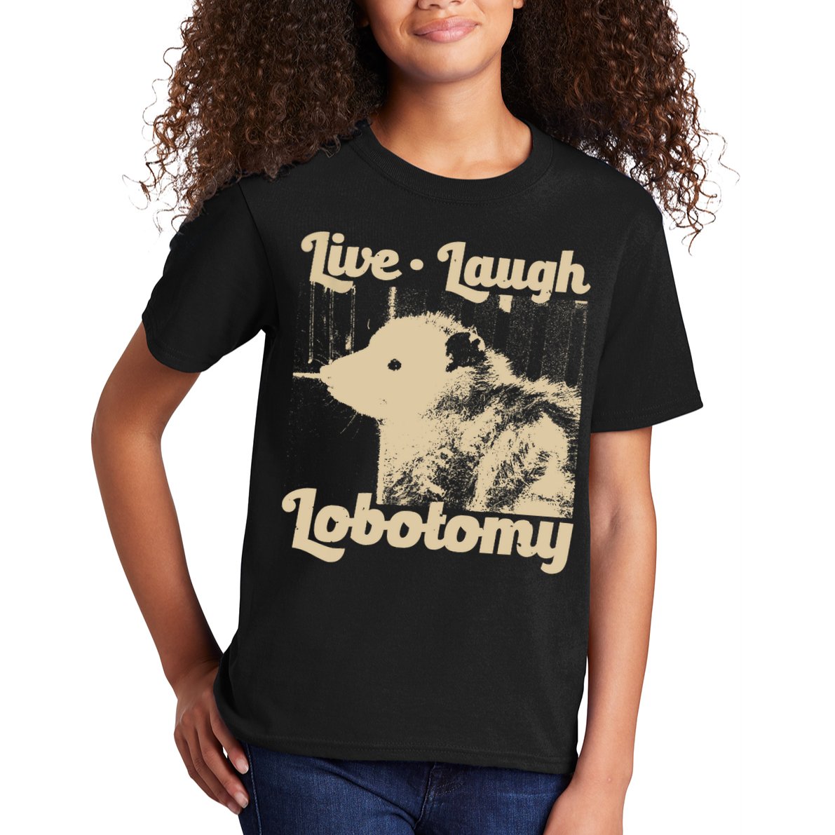Vintage Live Laugh Lobotomy Lobotomies Retro Opossum Lovers Kids T-Shirt