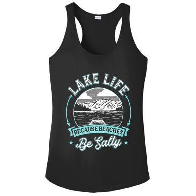 Vintage Lake Life Because Beaches Be Salty Ladies PosiCharge Competitor Racerback Tank