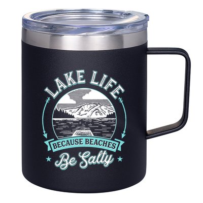 Vintage Lake Life Because Beaches Be Salty 12oz Stainless Steel Coffee Mug