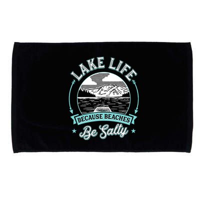 Vintage Lake Life Because Beaches Be Salty Microfiber Hand Towel