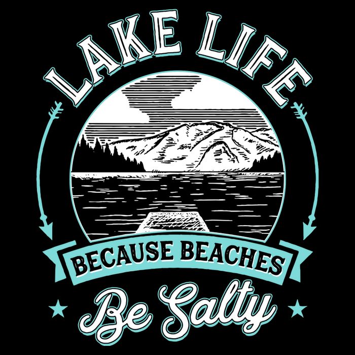Vintage Lake Life Because Beaches Be Salty Ladies Long Sleeve Shirt