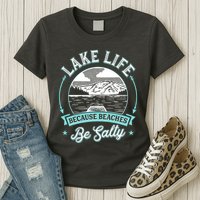 Vintage Lake Life Because Beaches Be Salty Womens T-Shirt