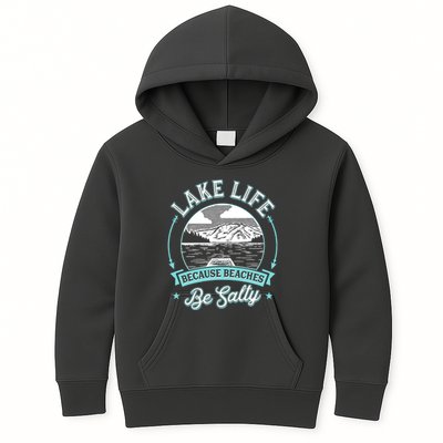 Vintage Lake Life Because Beaches Be Salty Kids Hoodie