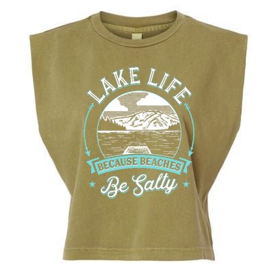 Vintage Lake Life Because Beaches Be Salty Garment-Dyed Women's Muscle Tee