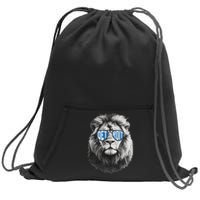 Vintage Lion Lover Apparel With Sunglasses Sweatshirt Cinch Pack Bag