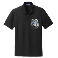 Vintage Lion Lover Apparel With Sunglasses Dry Zone Grid Polo