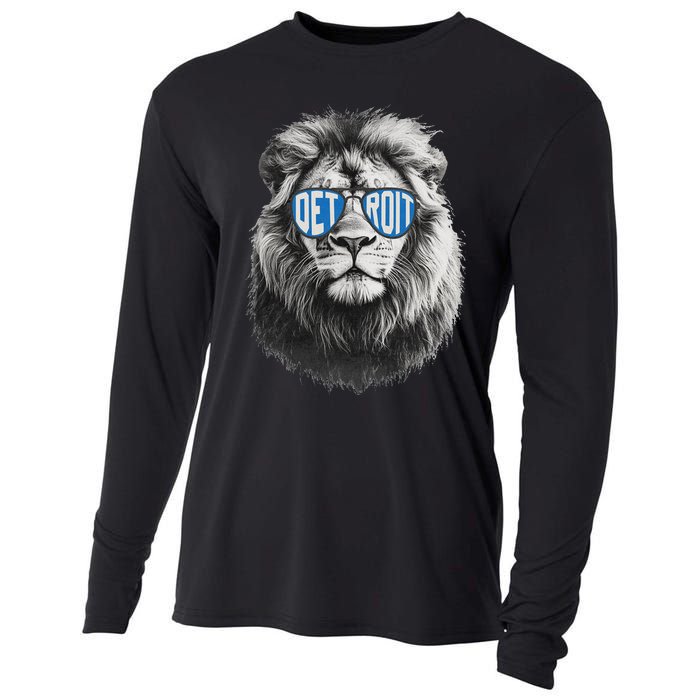 Vintage Lion Lover Apparel With Sunglasses Cooling Performance Long Sleeve Crew