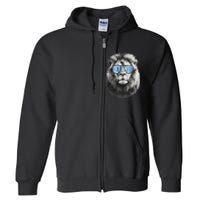 Vintage Lion Lover Apparel With Sunglasses Full Zip Hoodie