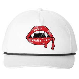 Vampire Lips Lazy Halloween Costume Blood Fangs Snapback Five-Panel Rope Hat