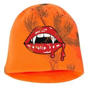 Vampire Lips Lazy Halloween Costume Blood Fangs Kati - Camo Knit Beanie