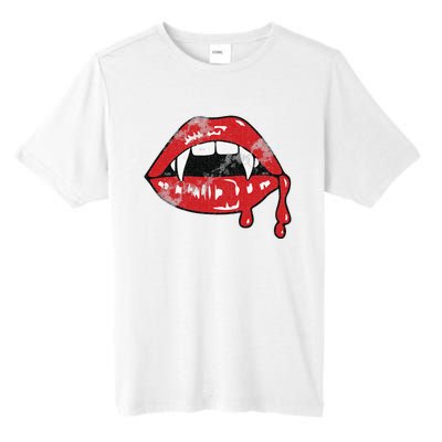 Vampire Lips Lazy Halloween Costume Blood Fangs Tall Fusion ChromaSoft Performance T-Shirt