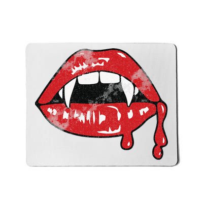 Vampire Lips Lazy Halloween Costume Blood Fangs Mousepad