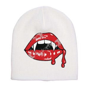 Vampire Lips Lazy Halloween Costume Blood Fangs Short Acrylic Beanie