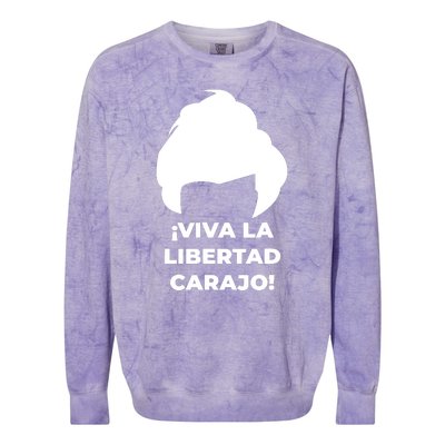 Viva La Libertad Carajo! Javier Milei Peluca Milei Colorblast Crewneck Sweatshirt