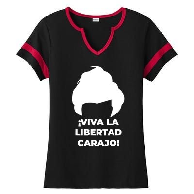 Viva La Libertad Carajo! Javier Milei Peluca Milei Ladies Halftime Notch Neck Tee