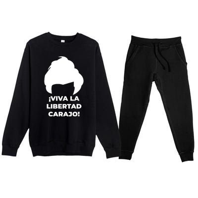 Viva La Libertad Carajo! Javier Milei Peluca Milei Premium Crewneck Sweatsuit Set