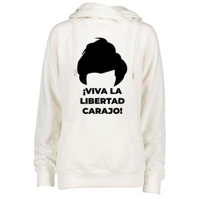 Viva La Libertad Carajo! Javier Milei Peluca Milei Womens Funnel Neck Pullover Hood