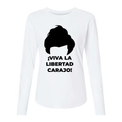 Viva La Libertad Carajo! Javier Milei Peluca Milei Womens Cotton Relaxed Long Sleeve T-Shirt