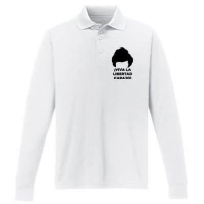 Viva La Libertad Carajo! Javier Milei Peluca Milei Performance Long Sleeve Polo