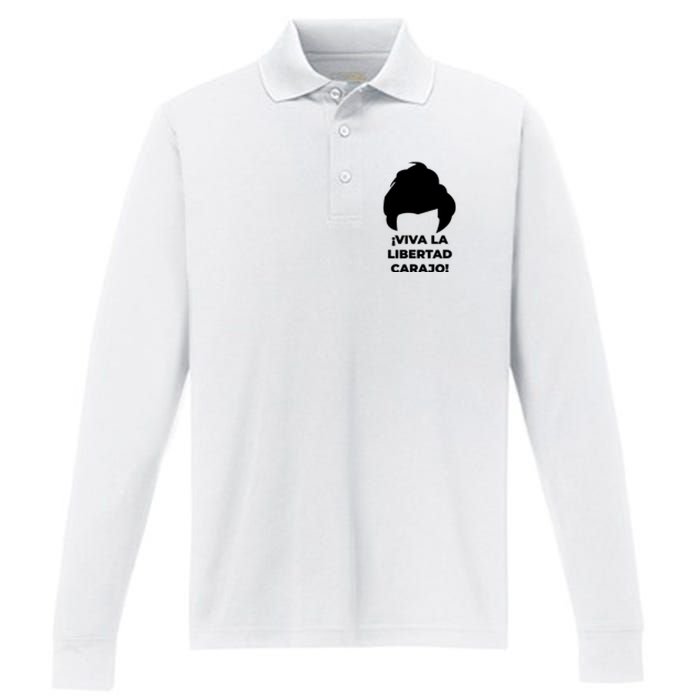 Viva La Libertad Carajo! Javier Milei Peluca Milei Performance Long Sleeve Polo