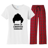 Viva La Libertad Carajo! Javier Milei Peluca Milei Women's Flannel Pajama Set