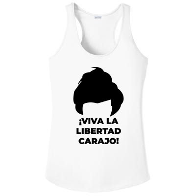 Viva La Libertad Carajo! Javier Milei Peluca Milei Ladies PosiCharge Competitor Racerback Tank