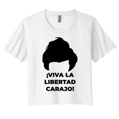 Viva La Libertad Carajo! Javier Milei Peluca Milei Women's Crop Top Tee