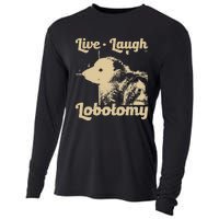 Vintage Live Laugh Lobotomy Lobotomies Retro Opossum Lovers Cooling Performance Long Sleeve Crew