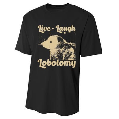 Vintage Live Laugh Lobotomy Lobotomies Retro Opossum Lovers Performance Sprint T-Shirt