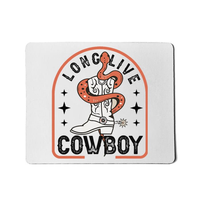 Vintage Long Live Howdy Bronc Rodeo Cow Boot Riding Horse Mousepad