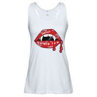 Vampire Lips Lazy Halloween Costume Blood Fangs Ladies Essential Flowy Tank