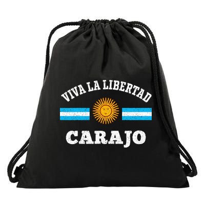 Viva La Libertad Carajo Javier Milei Presidente De Argentina Drawstring Bag